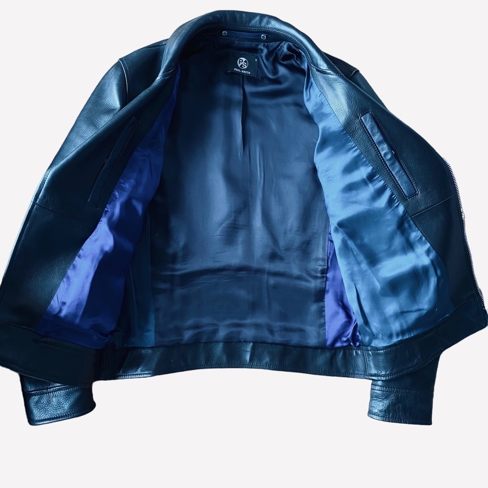 Paul Smith Men’s Moto Leather Jacket - Picture 3 of 4